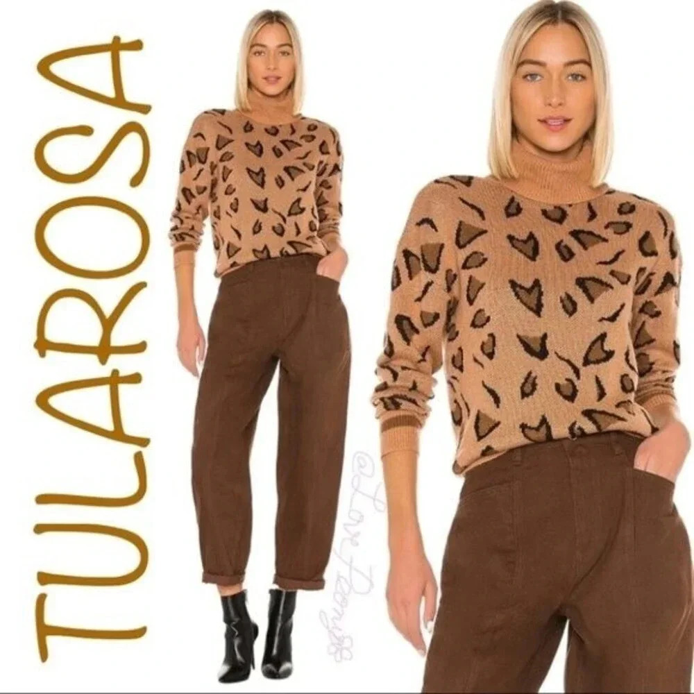 TULAROSA Jungle Sweater in Brown Leopard